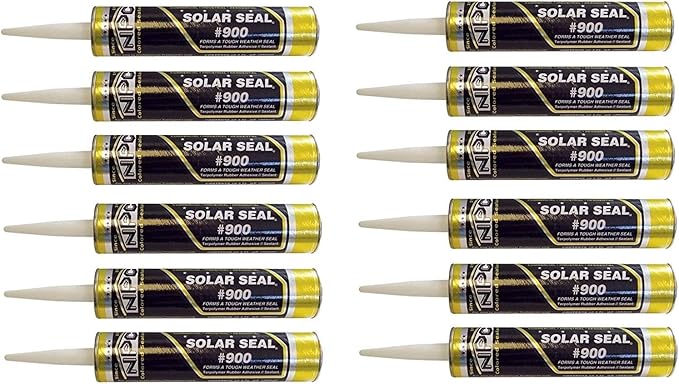 EAGLE 1 NPC N.900 Solar Seal 12 Pack - Metal Roofing Flashing/Panels, Vinyl and Fiber Cement Siding, Fiberglass, Cedar, Brick & Masonry, Sky Lights, Sun Rooms, Truck RV Trailers, Flashing (12, Clear)