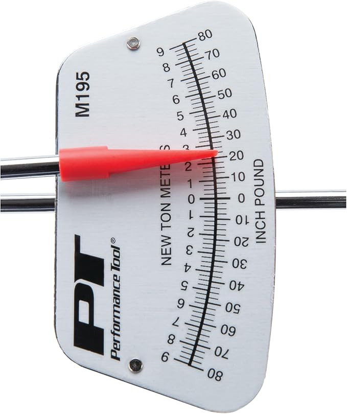 Performance Tool M195 1/4-Inch Drive Torque Beam Wrench - 0-80 inch/lbs | Ball Handle | Accurate Torque Measurement