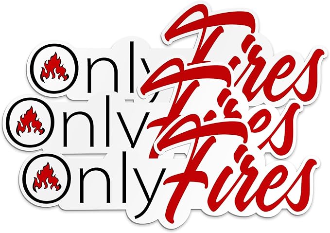 Only Fires Sticker Firefighter Sticker Helmet Sticker Fireman Sticker For Men Father Dad Hard Hat Sticker Funny Decals Waterproof Vinyl Sticker for Water Bottle Tumbler Phone Case Cars Laptops Gifts for Adults Kids Boys Merchandise Accessories Decal Gi...