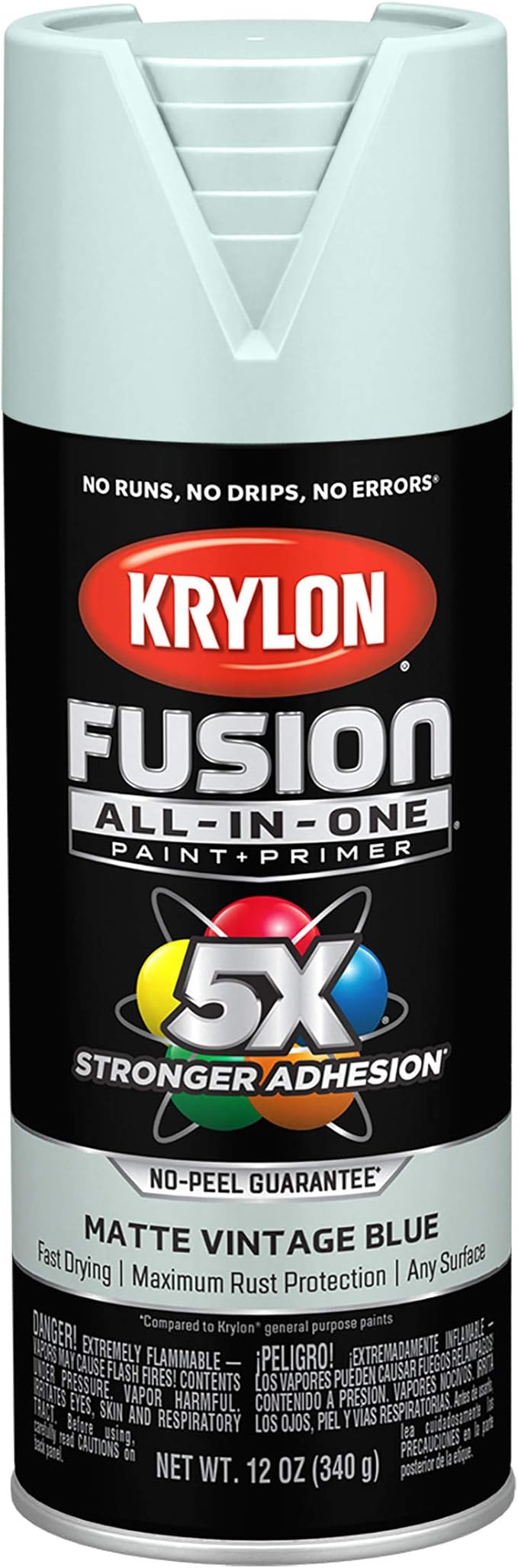 Krylon Fusion All-In-One Adhesive Spray Paint for Indoor/Outdoor Use, 12 oz, Vintage Blue