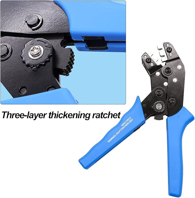 Taiss Dupont Crimping Tool Kit Ratcheting Wire Crimper with 2.54mm 600PCS Dupont Connectors and 560PCS JST XH Connectors,Dupont Crimper,JST Crimper(0.08-0.5mm² 28-20AWG)