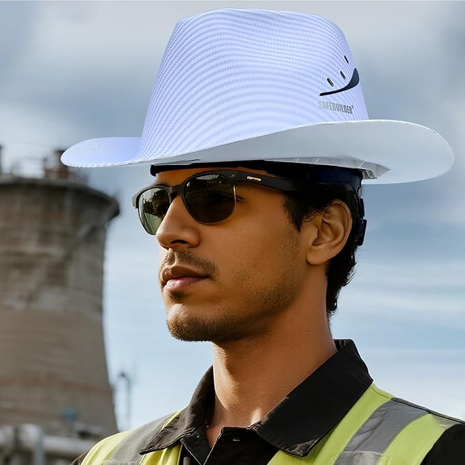 Cowboy Style Hard Hat Class C Safety Helmet Vented Full Brim Hard Hats Work Safety Helmet for Men and Women Outdoor,Industrial,Construction Head Protection- ANSI Approved