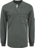 KONRECO FR Shirts for Men Long Sleeve 7oz Cotton Flame Resistant/Fire Retardant CAT2 Henley Shirt