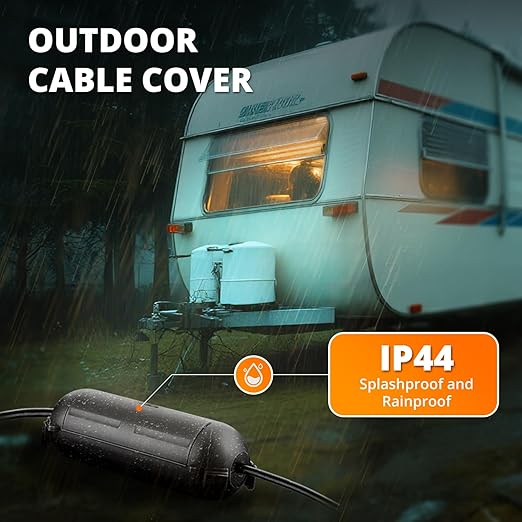 QUOBAS 2 Pack Small Outdoor Extension Cord Cover, Waterproof Electrical Box for Outdoor Outlets, Plugs, Holiday Christmas Lights, Power Tools，Black
