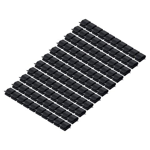 Garosa 100Pcs Trailer Frame Wire Clips Plastic Cable Clips S Clip Electrical Cord Management 1.5 Inch Solar Panel Wire Clip Black for PV Wiring Boat Cable Boat