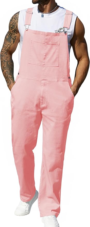 Overalls for Men Fashion Coveralls Work Utility Denim Women Bib Jumpsuit with Pockets