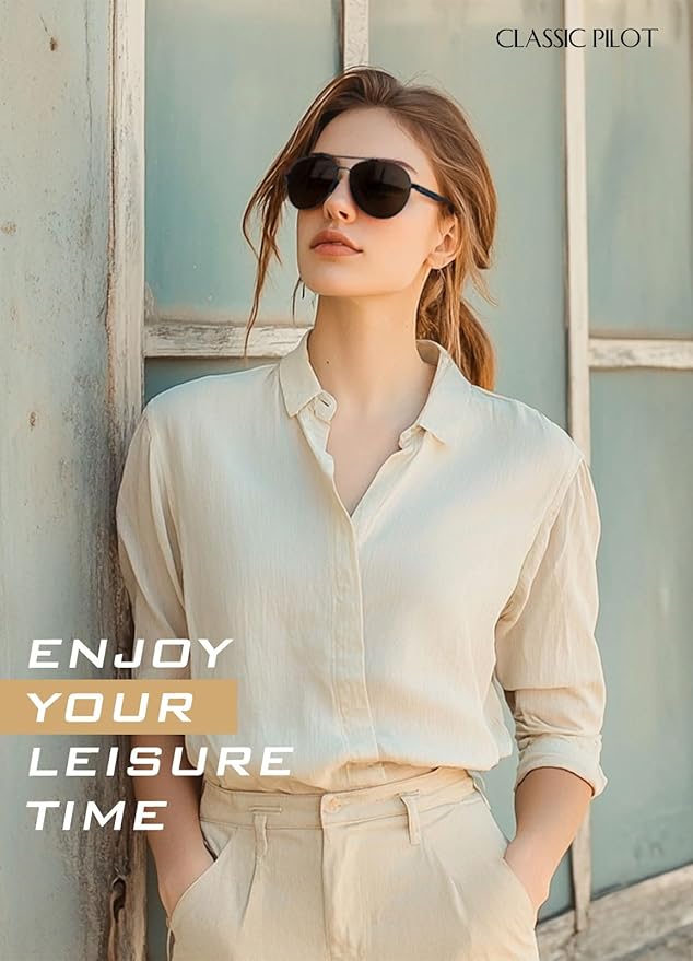 GQUEEN Classic Military Style Pilot Polarized Sunglasses Spring Hinges Al-Mg for mens womens MOS1