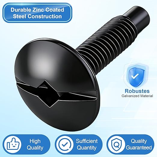 18 Pack Electrical Panel Screws for Square D Load Center, Zinc Coated Breaker Box Cover Screws, 1/4-Inch Thread Size Compatible with QO & Homeline Panels/Siemens & Murray Panel Screw (Black)
