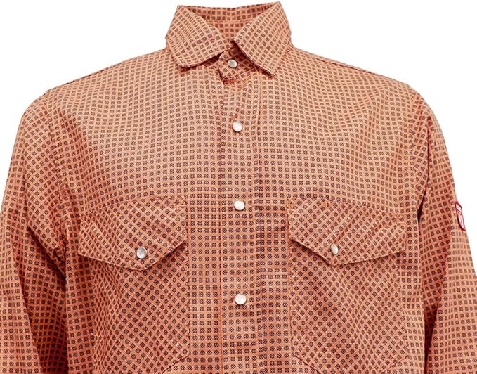 TICOMELA Men’s Mid-Weight FR Welding Shirt, 7.5oz 100% Cotton NFPA 2112 CAT2 – Flame-Resistant Button-Down Work Shirt