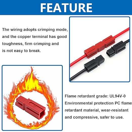 Tnisesm 22 Pair 30AMP Power Pole Connectors, Red Black Quick Disconnect Connect Battery Connector Modular Power Connectors Sets