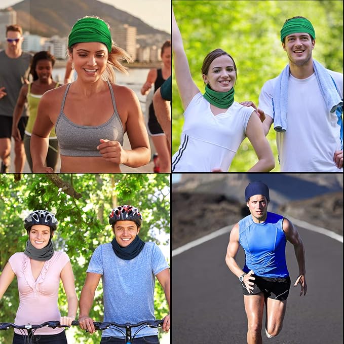 Geyoga 6 Pieces Summer UV Protection Cooling Neck Gaiter Face Clothing Neck Gaiter Mask Scarf Sunscreen Breathable Bandana
