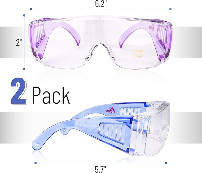 UNCO- Safety Goggles Over Glasses, Protective Goggles, Anti Fog, Work, Safety Glasses Over
