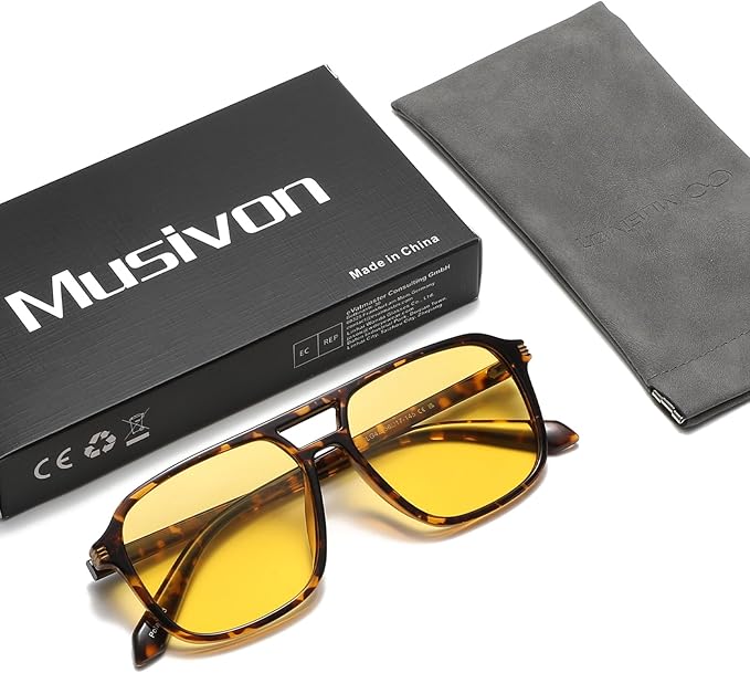 Large Night Vision Glasses for Driving Women Men - Anti Glare Night Driving Glasses