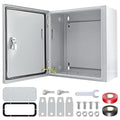 Electrical Box 12 x 12 x 8'' Steel Electrical Junction Box，NEMA 4X Steel Enclosure Box，Indoor&Outdoor Electrical Box Waterproof & Dustproof，Wall Mounted Universal，with Lock & Mounting Plate