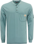BOCOMAL FR Shirts Flame Resistant Shirt 5.5oz 100% Cotton Light Weight CAT2 Fire Retardant Henley Shirts