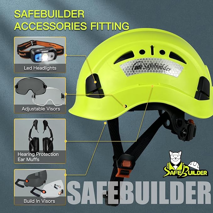 Construction Hard Hats Safety Helmet Reflective ABS Adjustable Ventilation Hardhats Industrial Head Protection ANSI Z89.1
