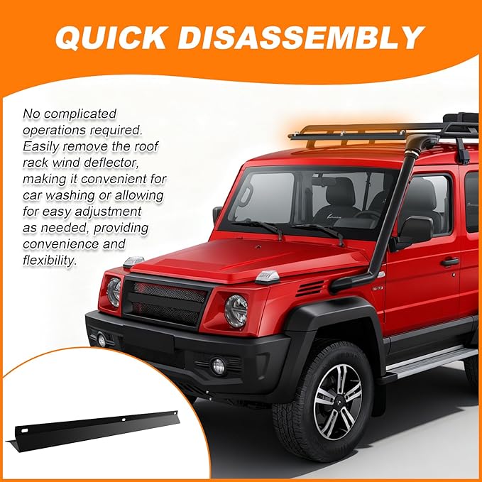 39.37 in Roof Rack Wind Deflector, Van Roof Rack Wind Deflector, Ladder Rack Wind Deflector for Utility/Work Truck and Vans, Reduces Noise