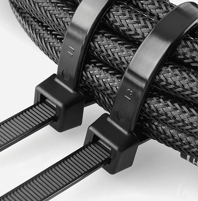 Large zip ties 18 inch black Extra long cable ties heavy duty outdoor 120 lbs thick Nylon plastic Zipties 65pcs