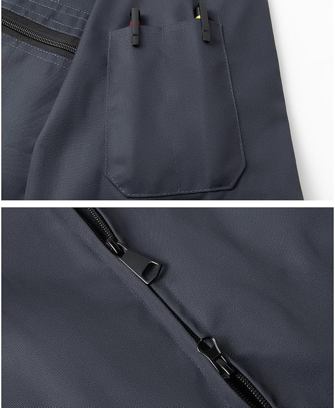 Men's Coveralls Mechanic Work Jumpsuit Multi Pockets Overalls Long Sleeve Workwear Coverall