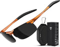 ATTCL Polarized Sunglasses Men Sports: UV Protection Anti Glare Wrap Around Lightweight Metal Driving Fishing Golf Running