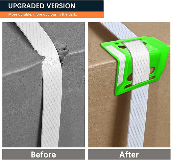 24 Pack Flatbed Strap Protector Corner Edge Protector Plastic Green for Cargo Loads Box Truck Equipment Webbing to Protect Cargo