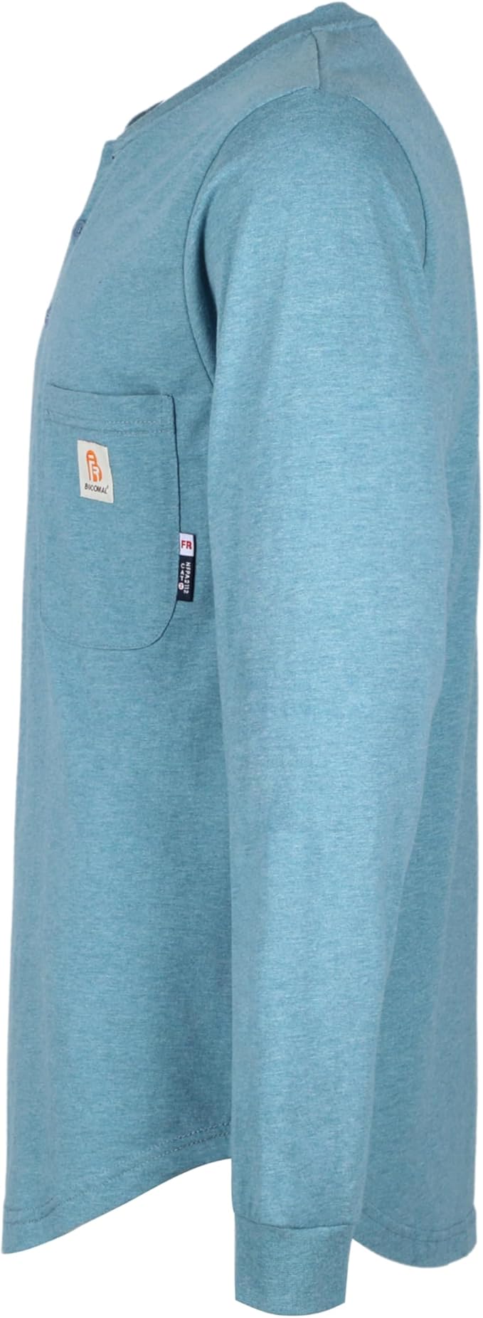 BOCOMAL FR Shirts 6oz Lightweight Flame Resistant Long Sleeve Henley Shirt Fire Retardant Workwear NFPA2112 CAT2