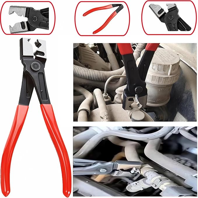 4-in-1 Automotive Clip Pliers Set, Electrical Disconnect & Connector Removal Tool Kit with Straight & 60° Angle Pliers, Separator & Hose Clamp Plier for Car Truck SUV Repair, Mechanics & DIY