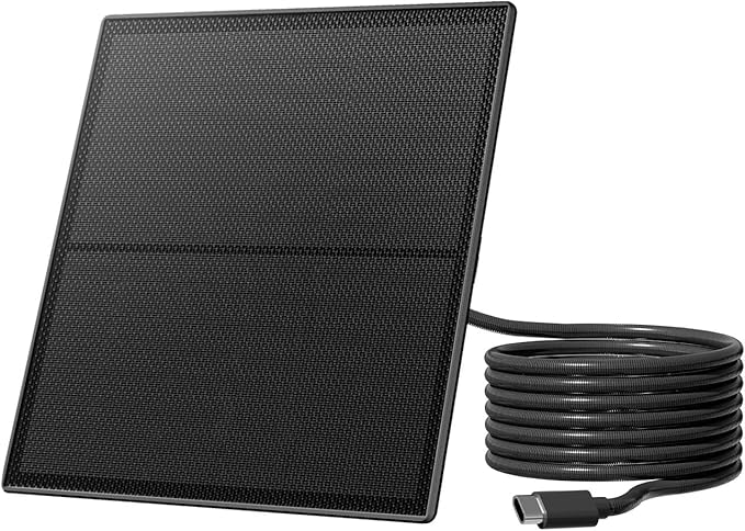 Birdfy 5W Solar Panel for Smart Bird Feeder Camera, Type-C Charger for Birdfy Feeder, 360° Adjustable Swivel Mount, IP65 Waterproof for Outdoors, 5W Continuously Power Supply (9.8ft Chew-Proof Cable)