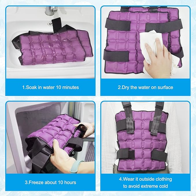 Ice Cooling Vest Neck Cooler for Hot Weather, Reusable Ice Pack Vest with Adjustable Straps, Cold Ice Jacket for Men & Women