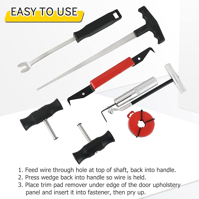 7PCS Windshield Removal Tool Kit | Automotive Wind Glass Remover Hand Tool,Windscreen Remover Set for Classic Vintage Car
