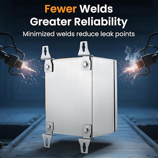 QILIPSU 304 Stainless Steel Electrical Box IP65 Waterproof Steel Project Enclosure Lockable Weatherproof Electric Junction Box for Indoor & Outdoor Use 10"x8"x6"