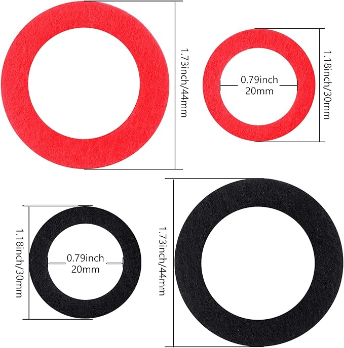 Pangda 24 Pcs Battery Terminal Anti Corrosion Washers Fiber Battery Washers Terminal Protector (Red,Black)