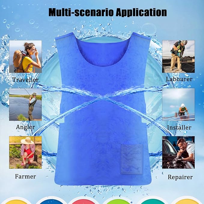 Cooling Ice Vest for Men Women,PVA Water Activated Evaporative Cool Cold Vest for Hot Weather Working Running