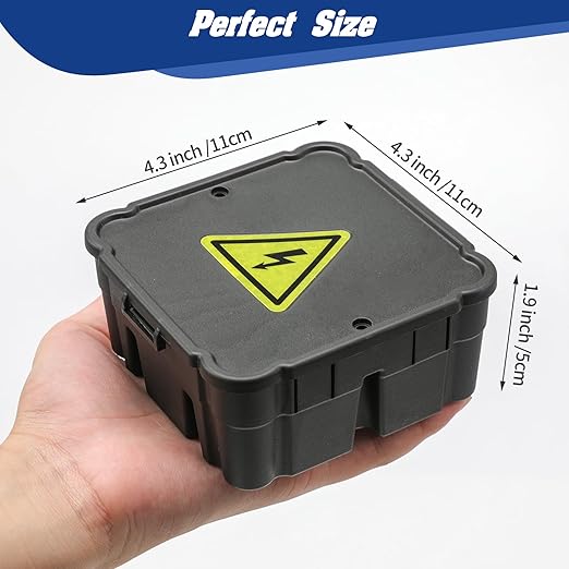 Black Open Splice Junction Box (12 Pack)，Open Splices Repair Open Splices, 5 Second Installation Splice Box, Wire Electrical Junction Box with Cover V0 Flame Retardant Rating(Highest Level) (12)