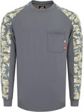 KONRECO FR Shirts for Men Crewneck 6oz Jersey Lightweight Flame Resistant Work T Shirt NFPA2112 CAT2
