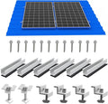 Solar Panel Mounting Brackets, Roof Mount Kit, Rails and Clamps Included for Thickness 1.18”-1.38”,2pcs in A Row Assembly on Tin, Flat and Sheet Rooftop, Aluminum Alloy