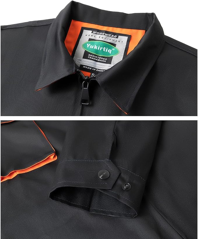Men's Coveralls Mechanic Work Jumpsuit Multi Pockets Overalls Long Sleeve Workwear Coverall