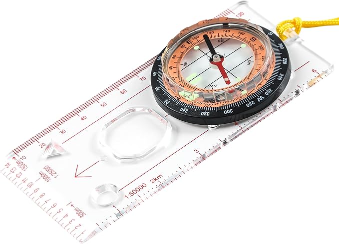 Eyeskey Multifunctional Military Sighting Navigation Compass with Inclinometer | Impact Resistant & Waterproof Compass for Hiking, Camping