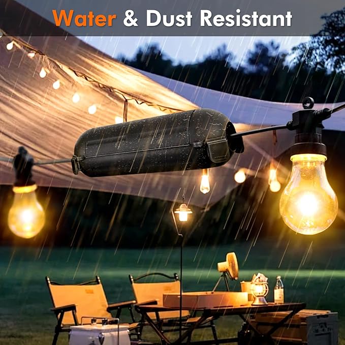 Restmo 2 Pack Compact Outdoor Extension Cord Cover, IP44 Waterproof Box and Safety Housing Case, Ideal to Protect Outdoor Plugs, Electrical Connections, Holiday Decoration Lights, Size Small, Black