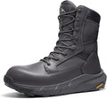 NORTIV 8 Men's 8" Composite Toe Work Boots, Lightweight Side Zipper ASTM F2412-24 & ASTM F2913-24 Safety Military Boots for All-Day Comfort, Peakforce-Nano