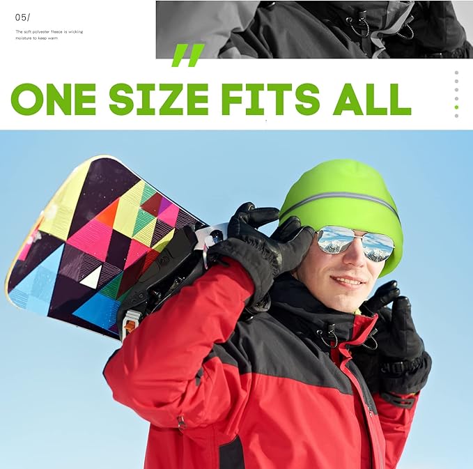 3 Pieces Safety Beanie High Visibility Reflective Beanie Hat Unisex Winter Security Beanies for Outdoor Night Works, Sports