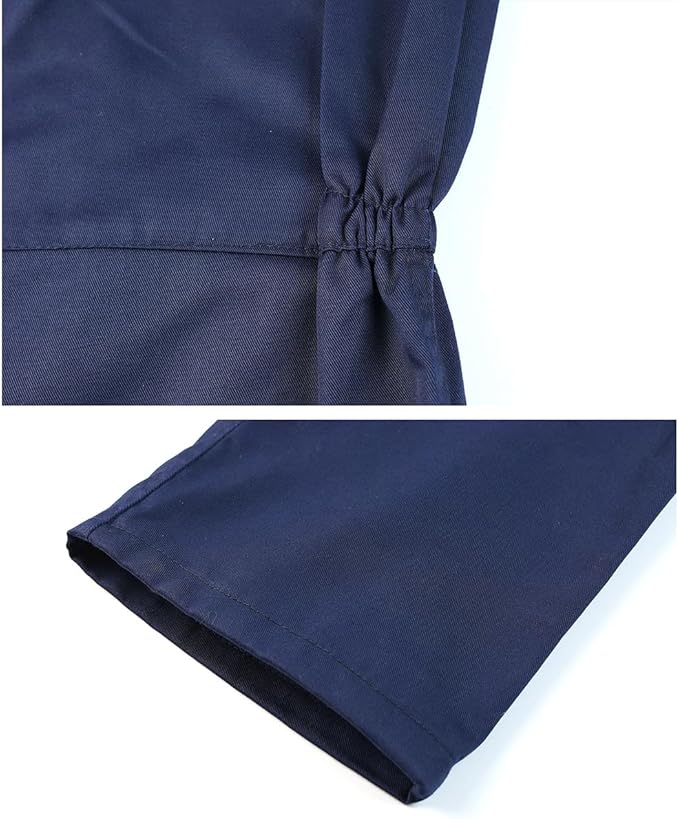 Men's Long Sleeve Zip-Front Coverall Lightweight Work Coveralls Mechanic Overall Jumpsuit with Hood
