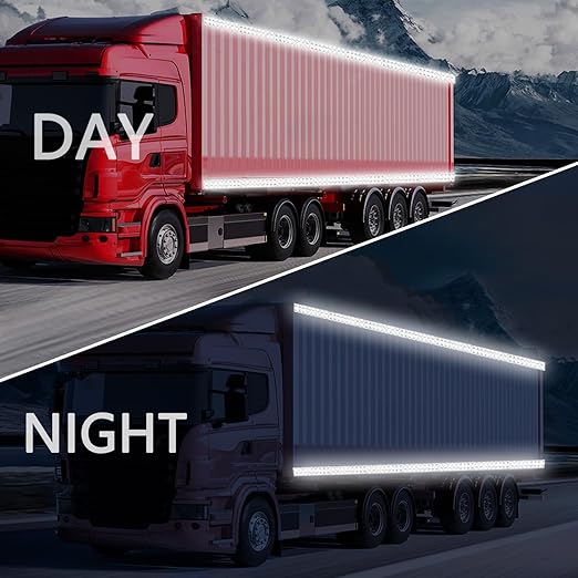 Reflective Tape 2" x40ft Fluorescent White, DOT-C2 Waterproof Reflective Stickers & Reflector Tape with Strong Adhesive for Trucks, Trailers, Motorcycles, Bikes, Outdoor Safety