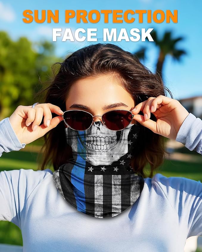 4Pack Neck Gaiter for Men Women Face Cover Mask Head Wrap Balaclava Headwear Bandana Headband Magic Scarf