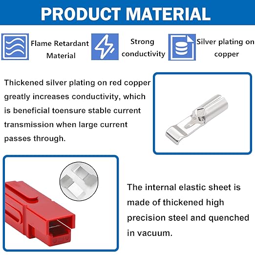 Tnisesm 100Pcs 15/30/45Amp Power Connectors, AWG10-20 Quick Disconnect Connect Battery Connector Modular Power Connectors Sets