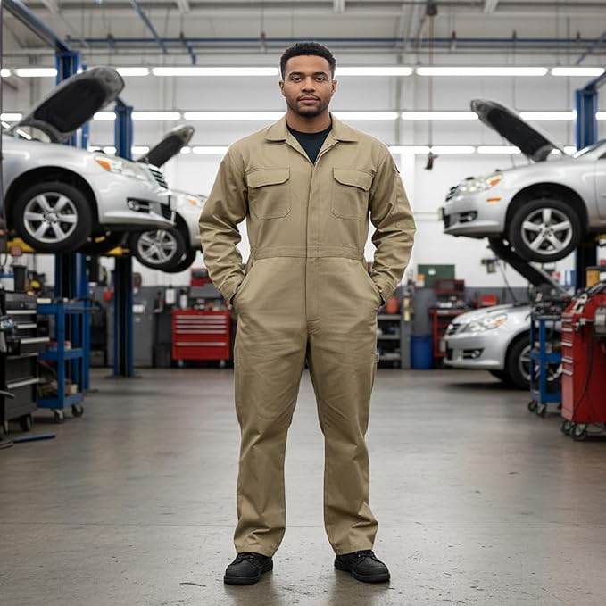 Just In Trend Classic Safety Work Coverall - Long Sleeve - 100% Cotton - 7 oz