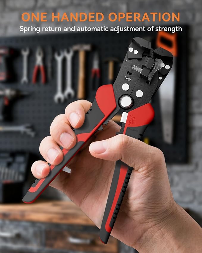 Self Adjusting Wire Stripper, ULEEY 3 in 1 Automatic Wire Stripper/Cutter/Crimping Tool for 9-20 AWG Cables