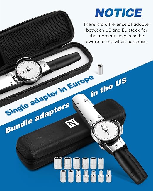 NEWTRY Dial Torque Wrench with Sockets Set (4-14mm), 1-10N.m Indicating Torquemeter, Precision Torque Meter, 1/4 inch pound Dial Torque Wrench Torque Force Tester