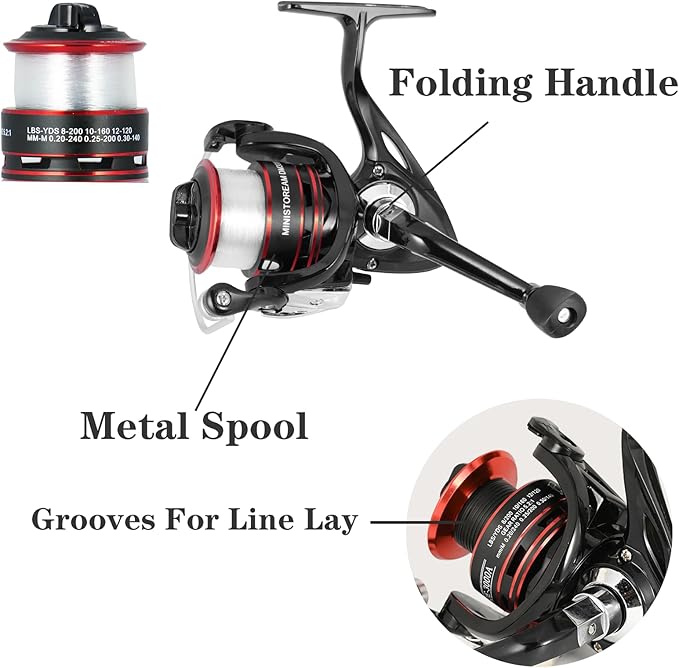 Carbon Fiber Fishing Pole Combo Set -2PACK 2.1m/6.89ft Spinning Reel, 57pcs Accessories Kit for Saltwater & Freshwater Fishing for Bass