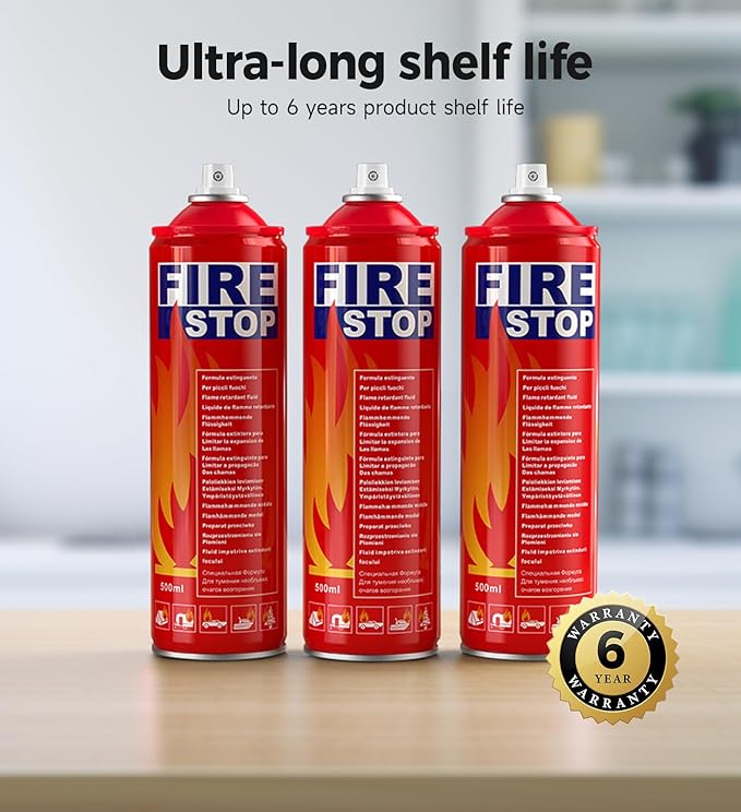 3-Pack Fire Extinguisher for Home, Kitchen, Car, Boat - ABCK Class Extinguisher with Mounting Bracket - Compact & Portable for Emergency Use.